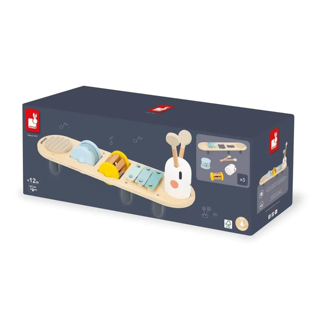 Janod Sweet Cocoon Caterpillar Sound Awakening Stand - Baby&More