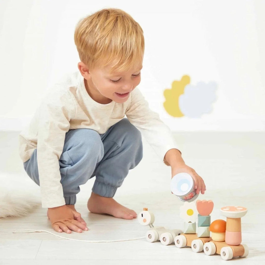 Janod Sweet Cocoon Wooden Pull Along Snail Train - Baby&More