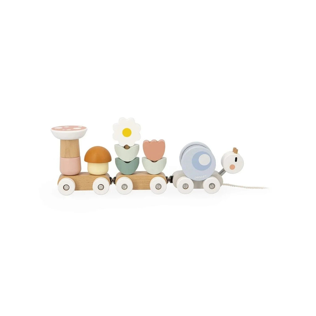 Janod Sweet Cocoon Wooden Pull Along Snail Train - Baby&More