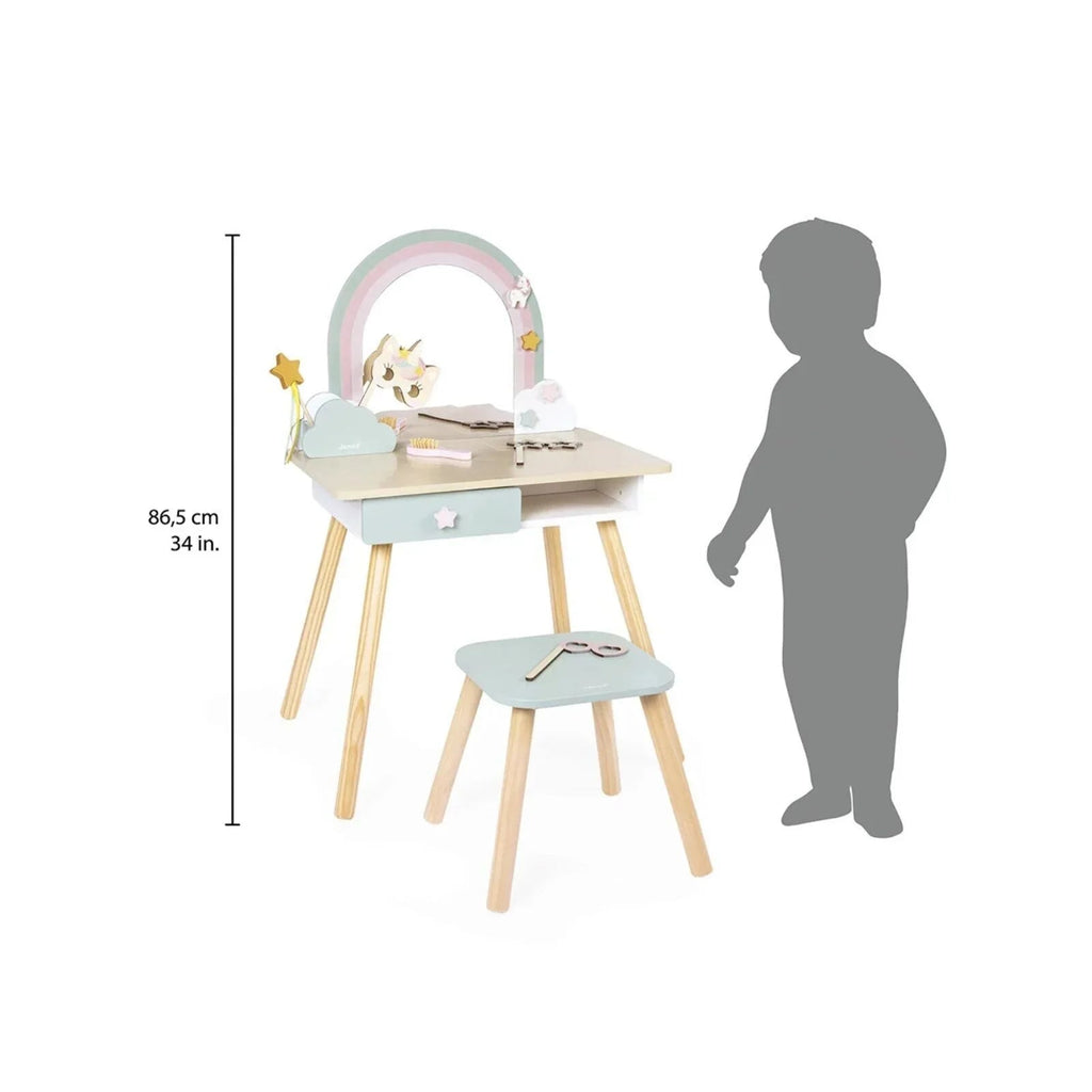 Janod Wooden Play Dressing Table - Unicorn - Baby&More