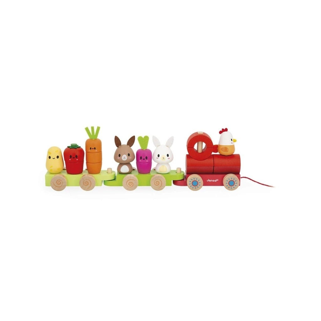 Janod Wooden Pull Along Farm Train - Baby&More
