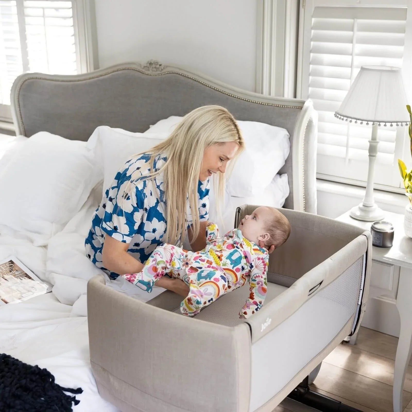 Joie Roomie Go Bedside Crib - Shale - Baby&More