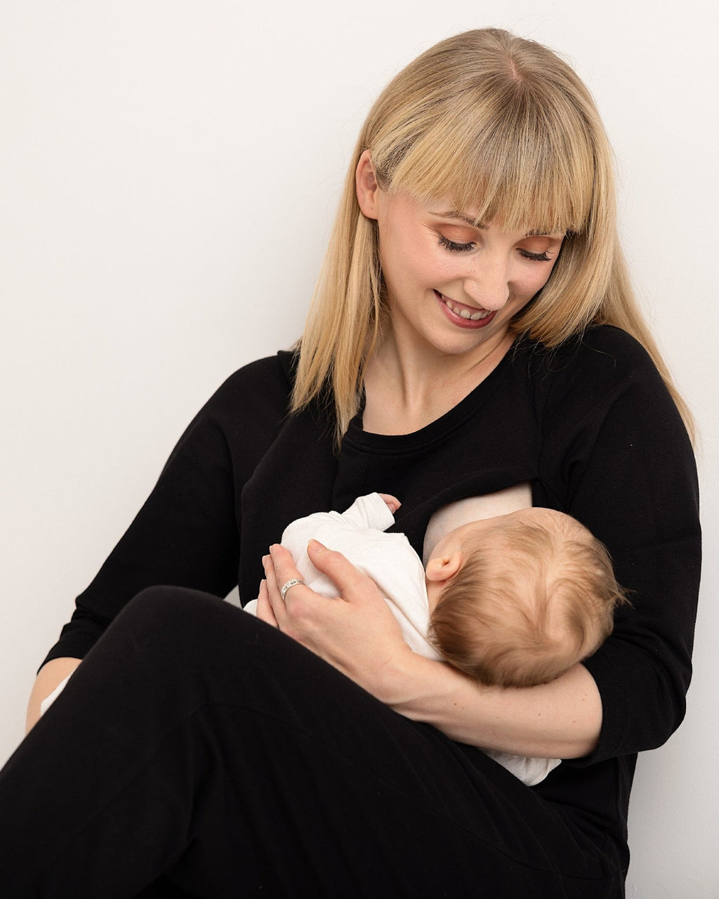 Journy Etta Jumpsuit - Maternity + Breastfeeding Friendly - Black French Terry - Baby&More