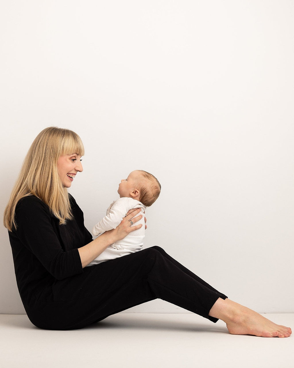Journy Etta Jumpsuit - Maternity + Breastfeeding Friendly - Black French Terry - Baby&More
