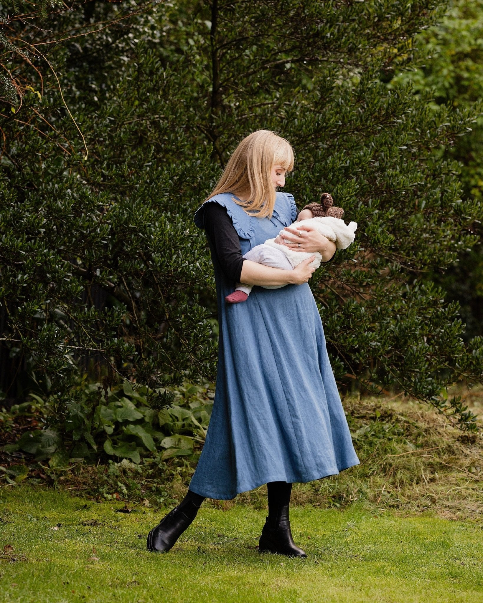 Journy Lucy Maternity / Breastfeeding Linen Dress - Aegean Blue - Baby&More