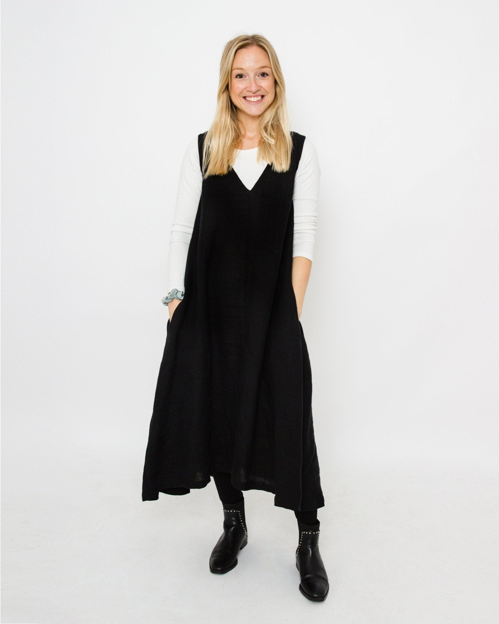 Journy Lucy Maternity / Breastfeeding Linen Dress - Black - Baby&More