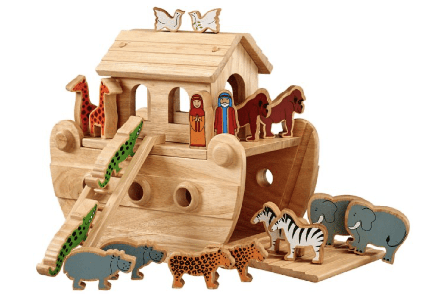 Junior Wooden Noah's Ark Playset - 18 Colourful Characters - Baby&More
