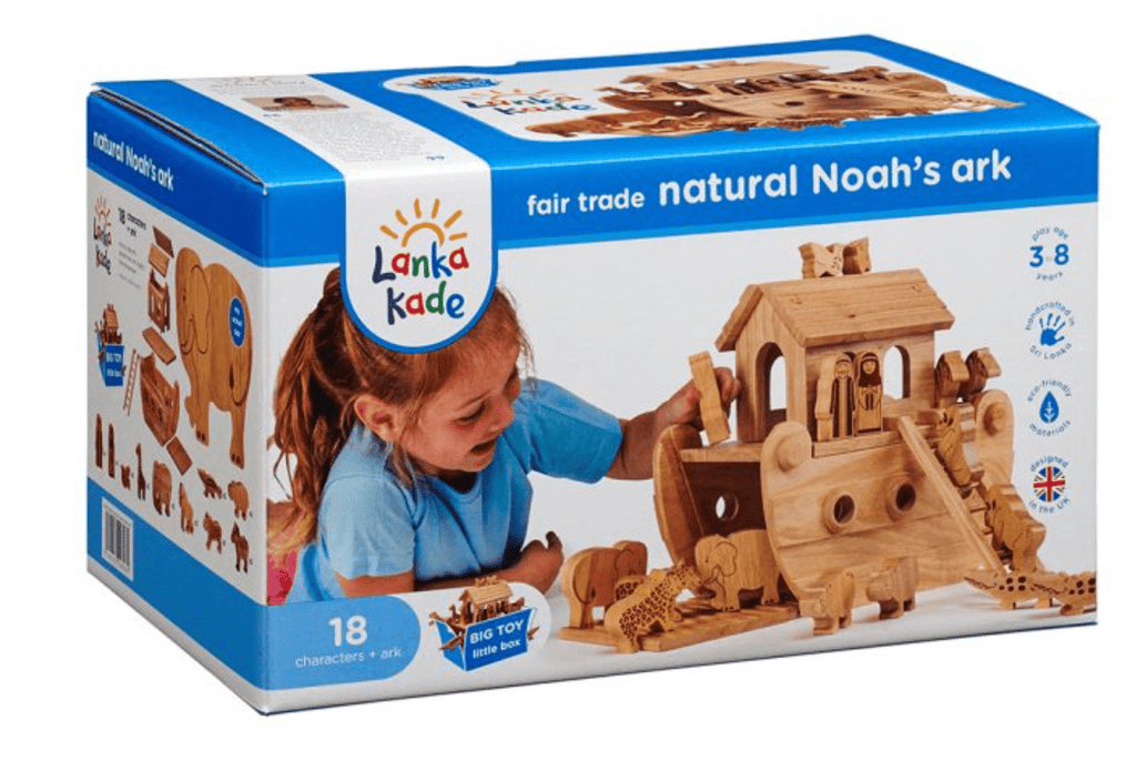 Junior Wooden Noah's Ark Playset - 18 Natural Characters - Baby&More