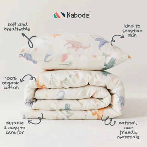 Kabode - Organic Single Bed Bedding Set - Dino - Baby&More