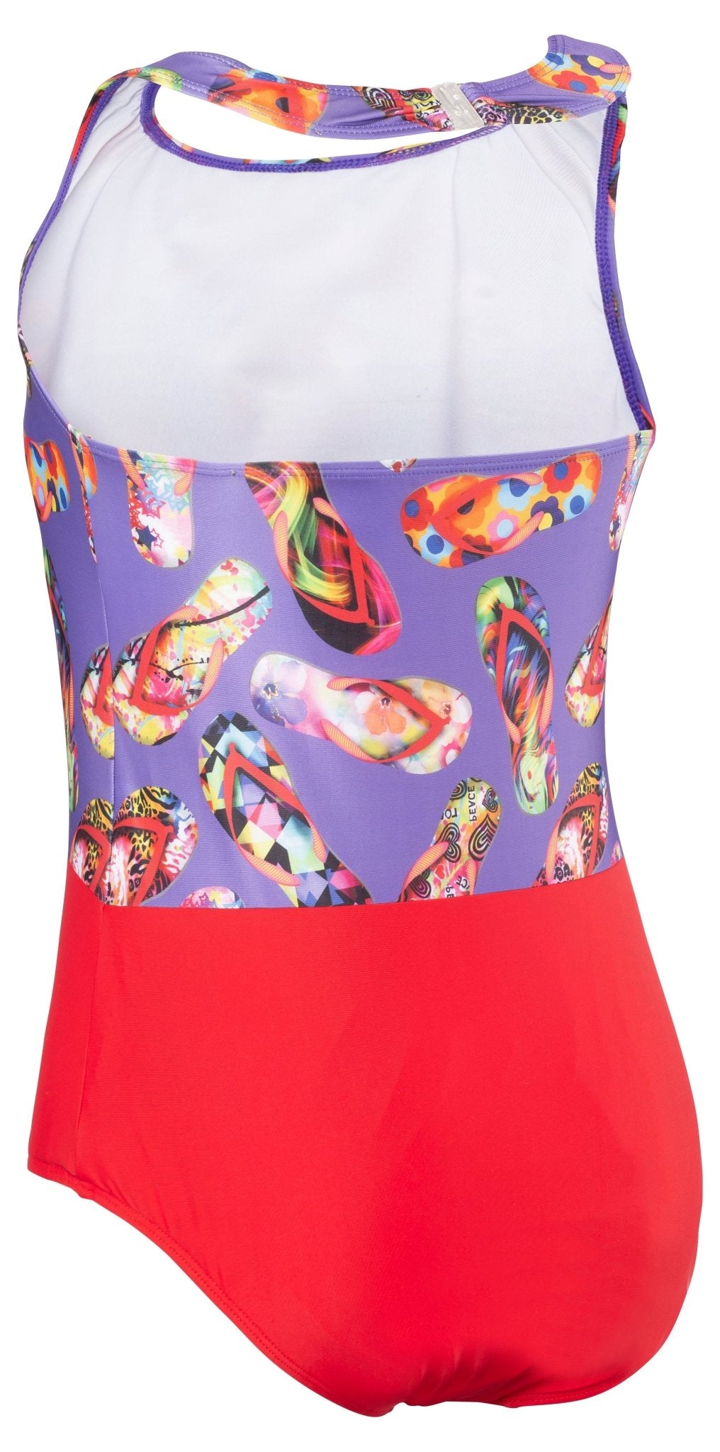 Kes-Vir™ Girls’ Incontinence Swimsuit – Flipflop Halterneck Damson/Rose - Baby&More