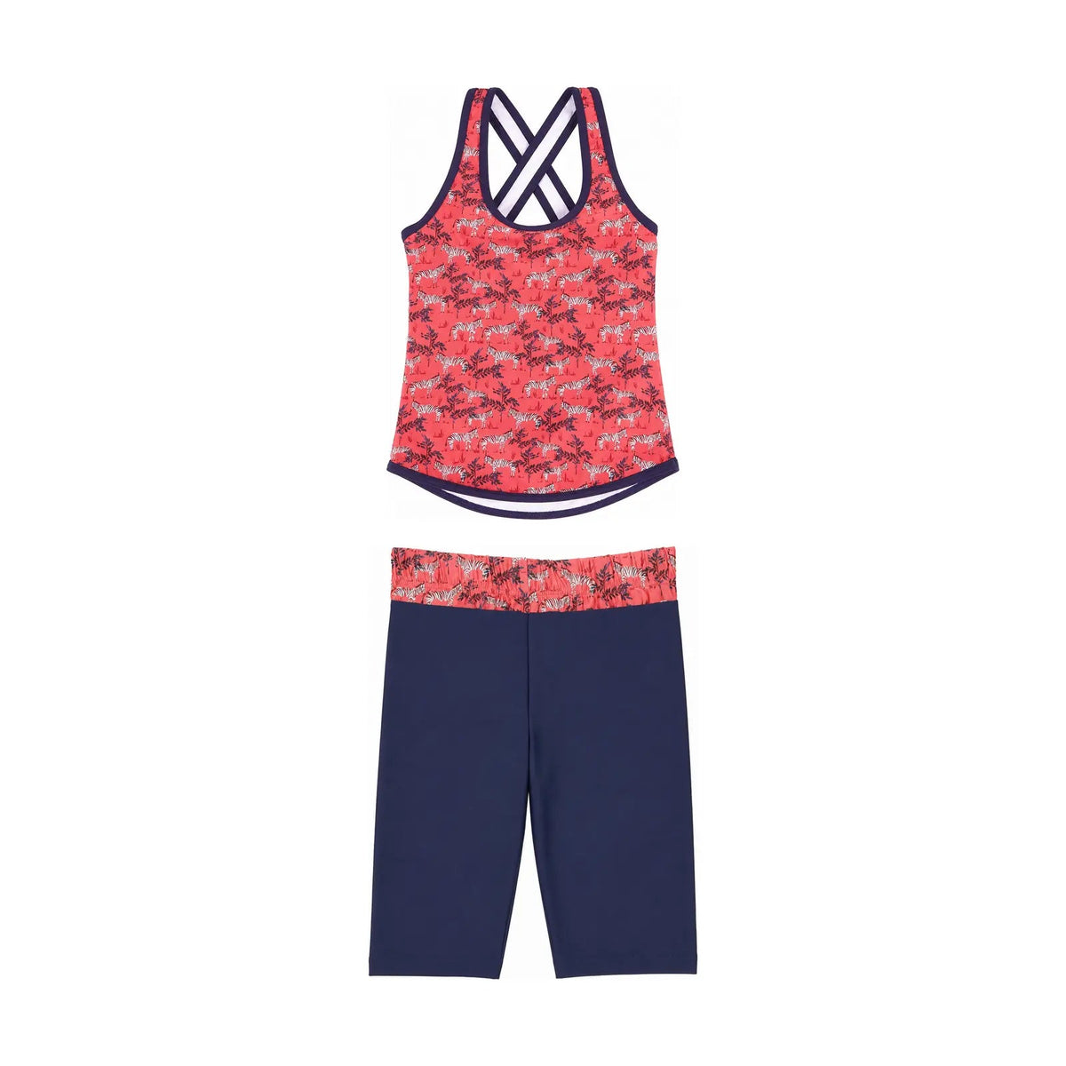 Kes-Vir Girl's Zebra Incontinence Tankini with Leggings - Baby&More