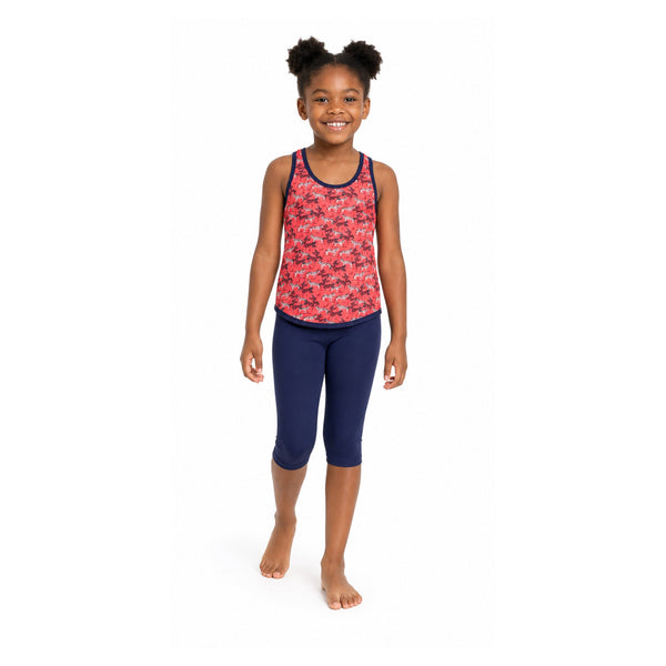 Kes-Vir Girl's Zebra Incontinence Tankini with Leggings
