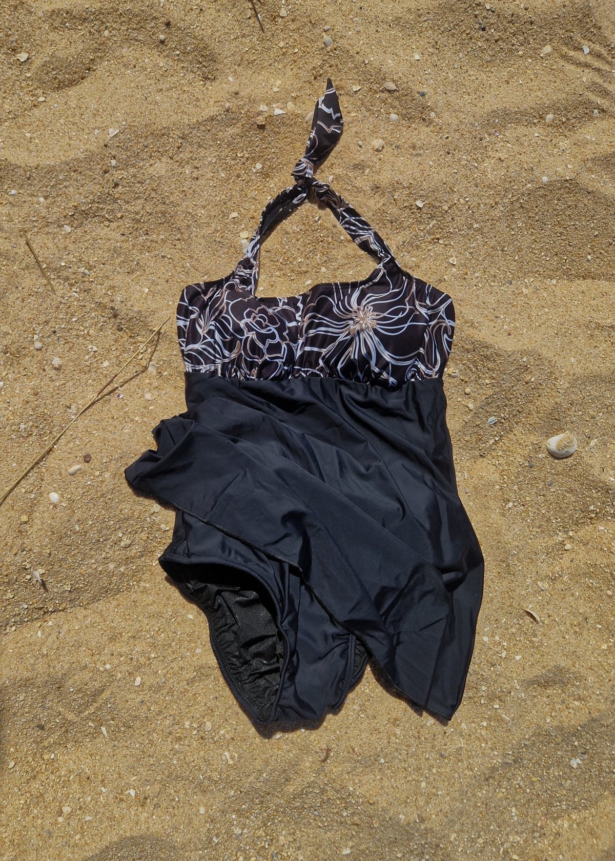 Kes-Vir Women’s Incontinence Swim Dress with Built-In Waterproof Briefs – Black Floral - Baby&More
