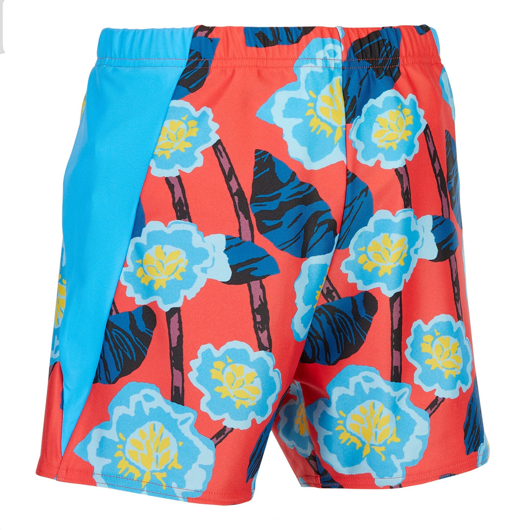 Kes-Vir Boy's Reusable Incontinence Swim Shorties – Floral Blue