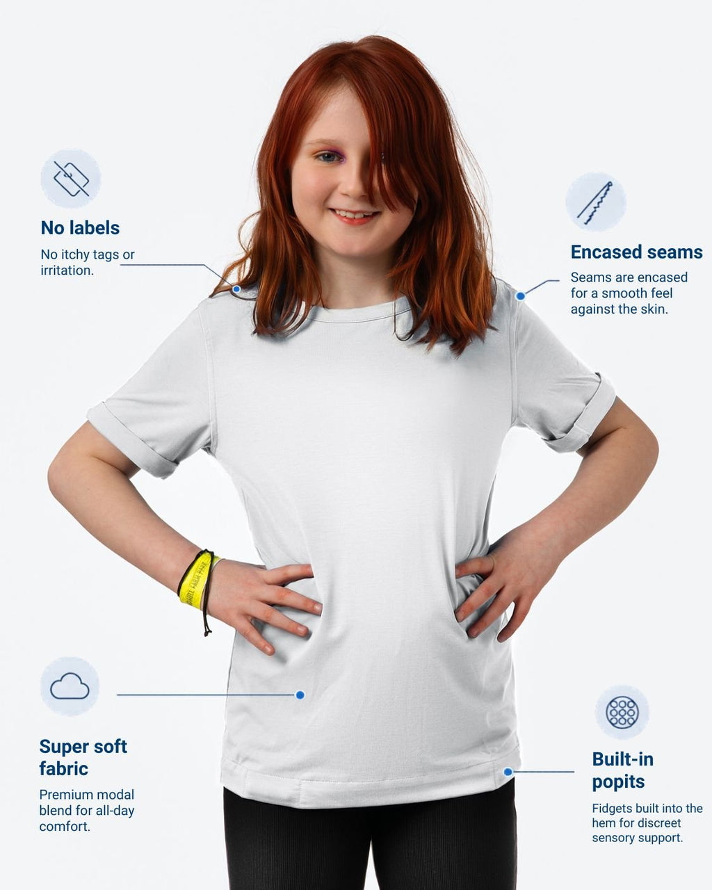 Kids Fidget - T – Sensory Clothing with built - in pop fidgets - Baby&More