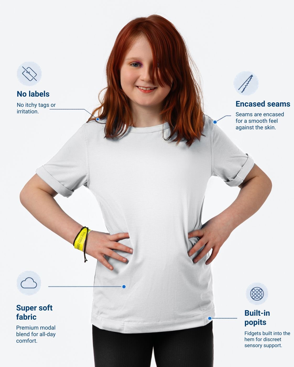 Kids Fidget - T – Sensory Clothing with built - in pop fidgets - Baby&More