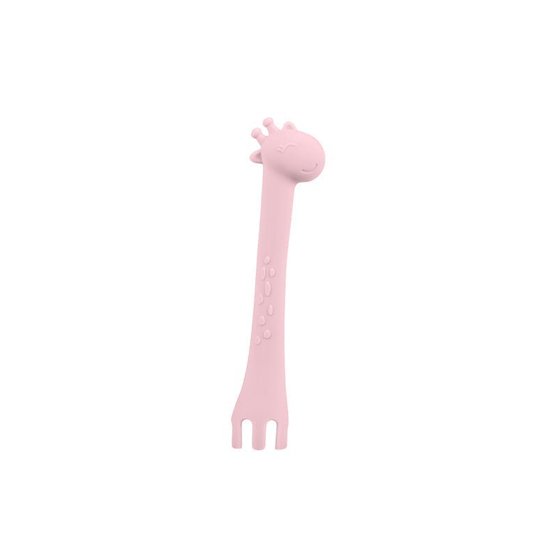 Kikka Boo Silicone Spoon With Fork End Giraffe - Pink - Baby&More