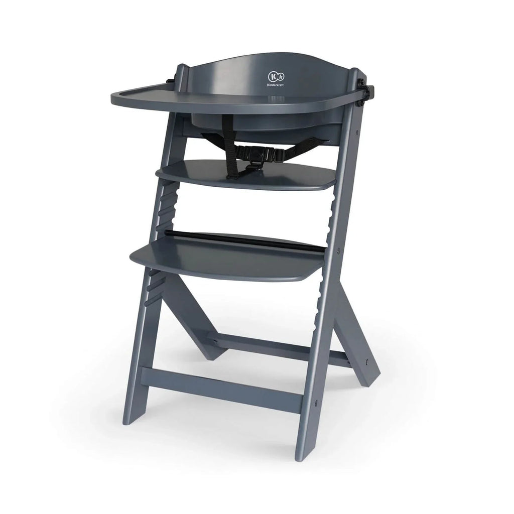 Kinderkraft Enock Wooden Highchair - Full Grey - Baby&More