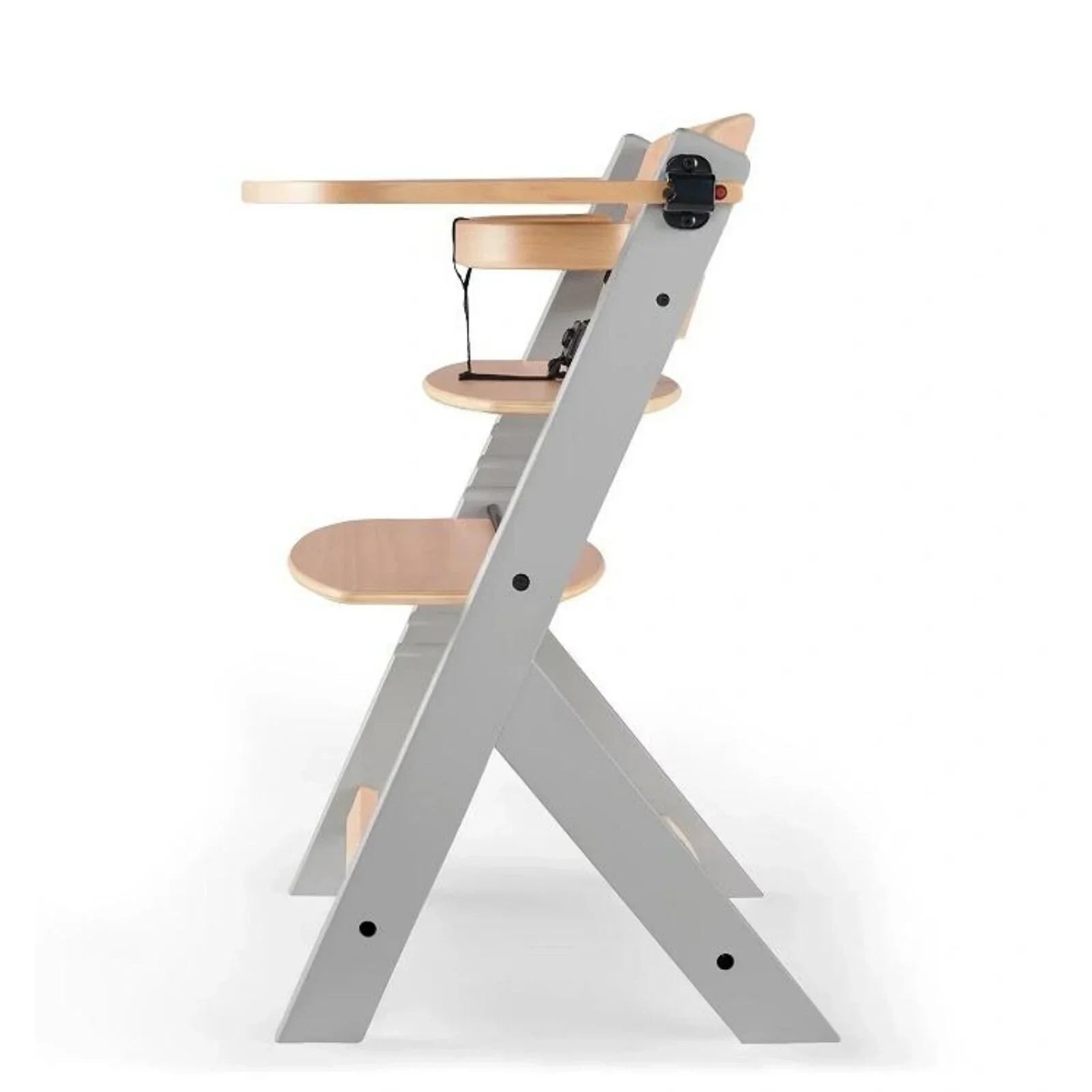 Kinderkraft Enock Wooden Highchair - Wooden / Grey - Baby&More