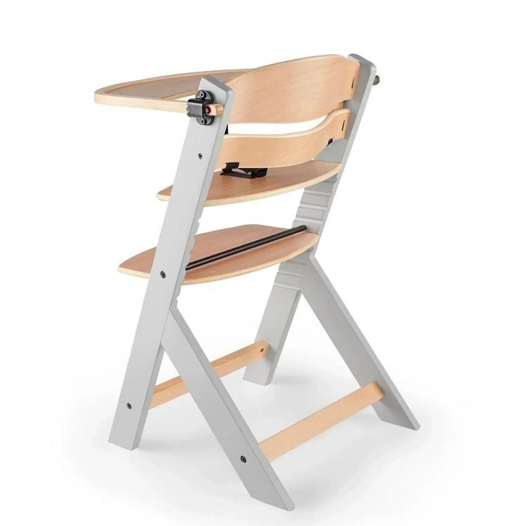 Kinderkraft Enock Wooden Highchair - Wooden / Grey - Baby&More