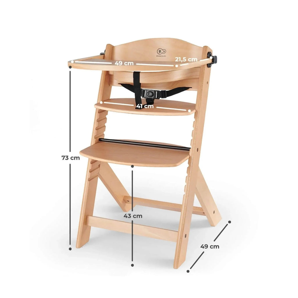 Kinderkraft Enock Wooden Highchair - Wooden Natural - Baby&More