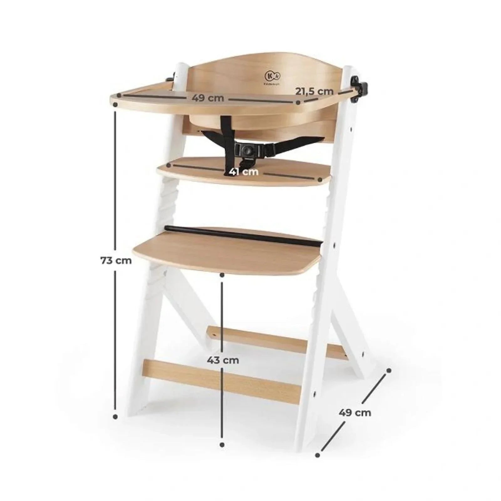 Kinderkraft Enock Wooden Highchair - Wooden White - Baby&More