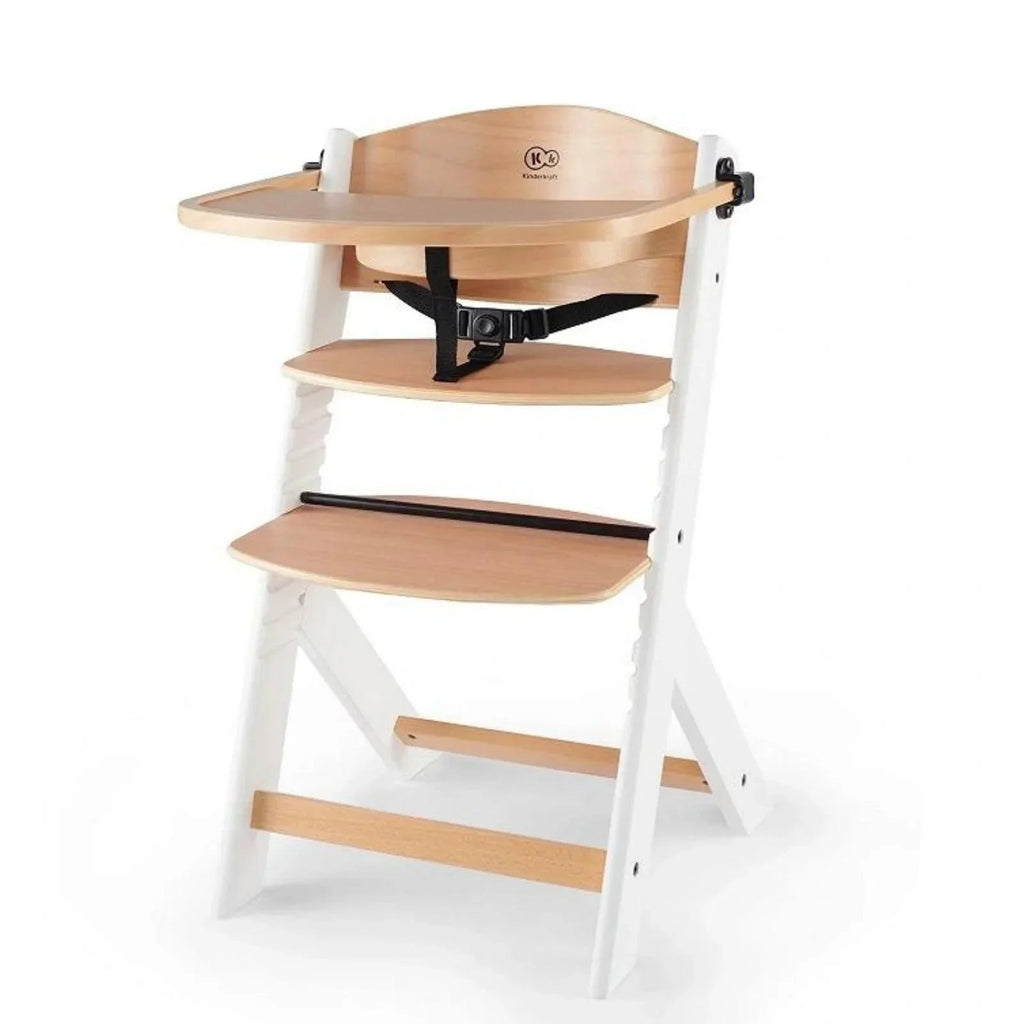 Kinderkraft Enock Wooden Highchair - Wooden White - Baby&More