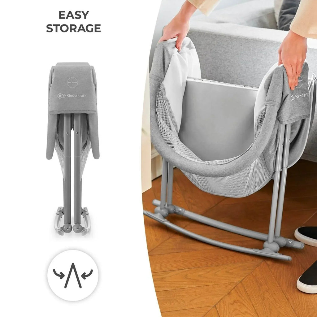Kinderkraft LOVI 3 - in - 1 Baby Crib - Grey - Baby&More
