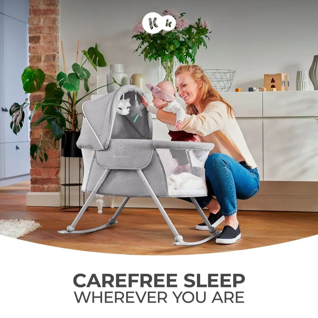 Kinderkraft LOVI 3 - in - 1 Baby Crib - Grey - Baby&More