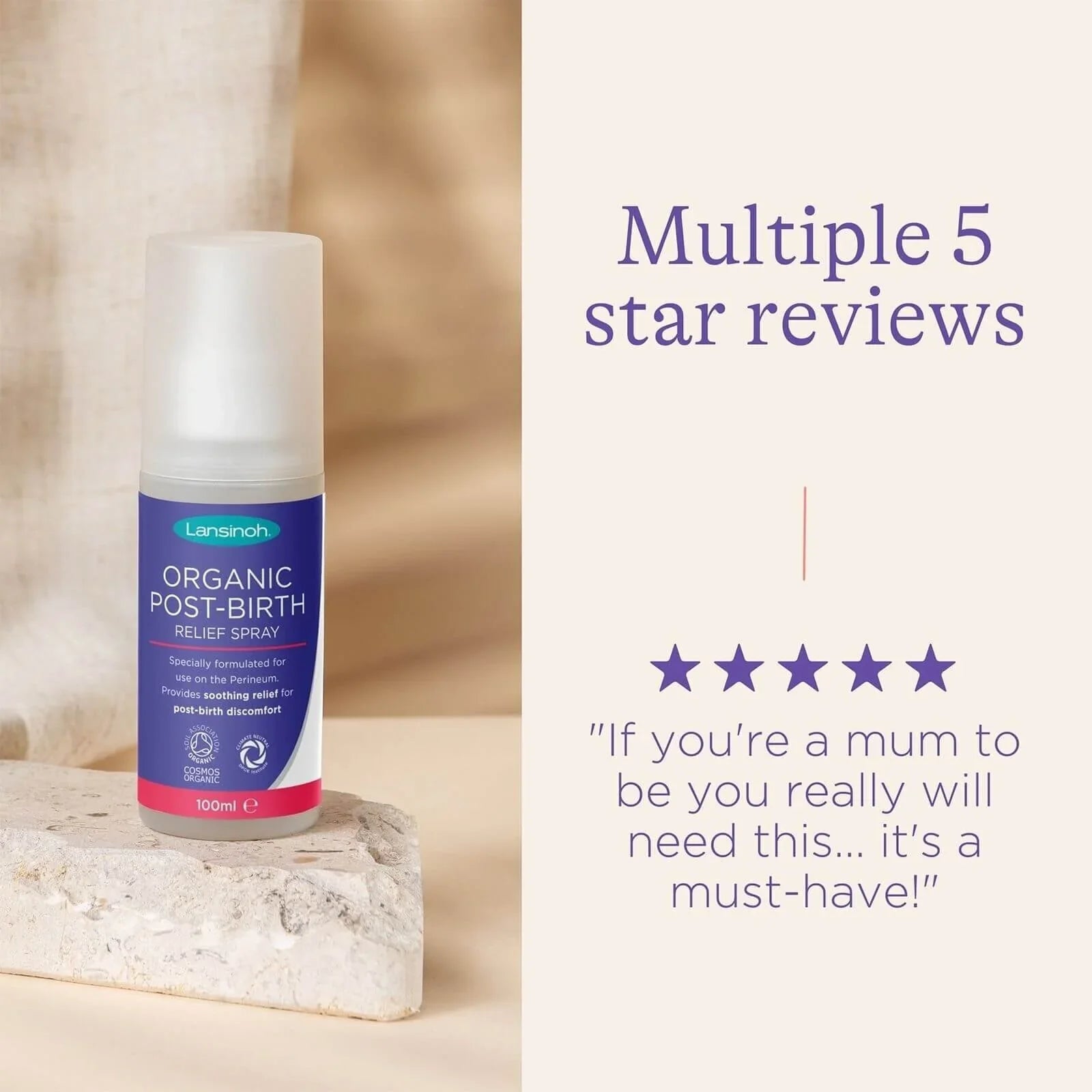 Lansinoh Organic Post - Birth Relief Spray 100ml - Baby&More