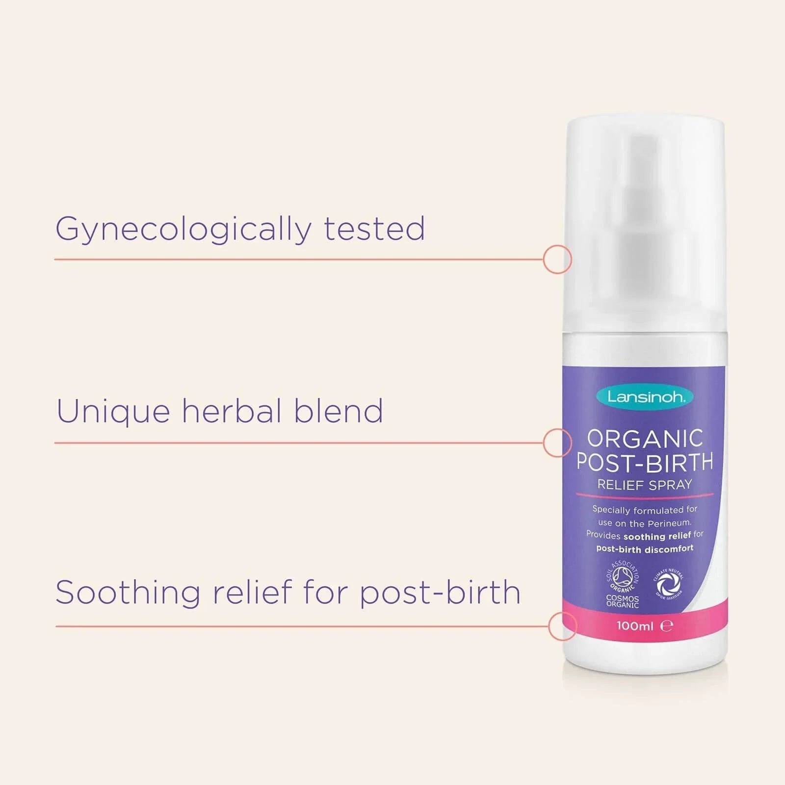 Lansinoh Organic Post - Birth Relief Spray 100ml - Baby&More