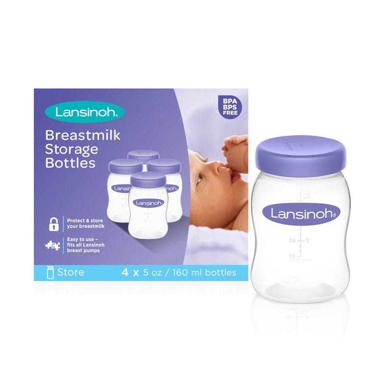 Lansinoh Plastic Milk Storage Bottles - 4 Pack - Baby&More