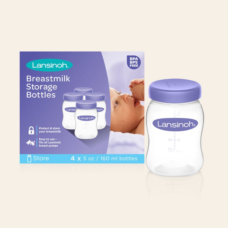 Lansinoh Plastic Milk Storage Bottles - 4 Pack - Baby&More