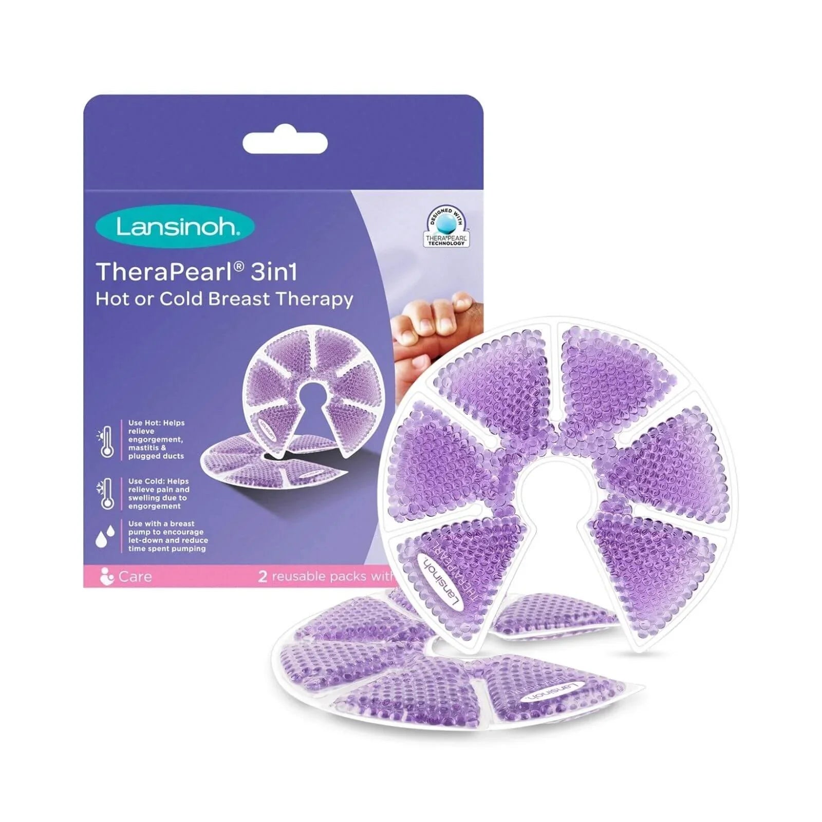 Lansinoh TheraPearl 3 - in - 1 Breast Therapy Pads - Pack of 2 - Baby&More