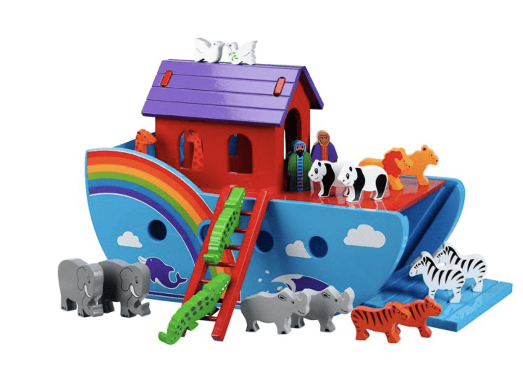 Large Rainbow Wooden Noah's Ark Playset - Baby&More