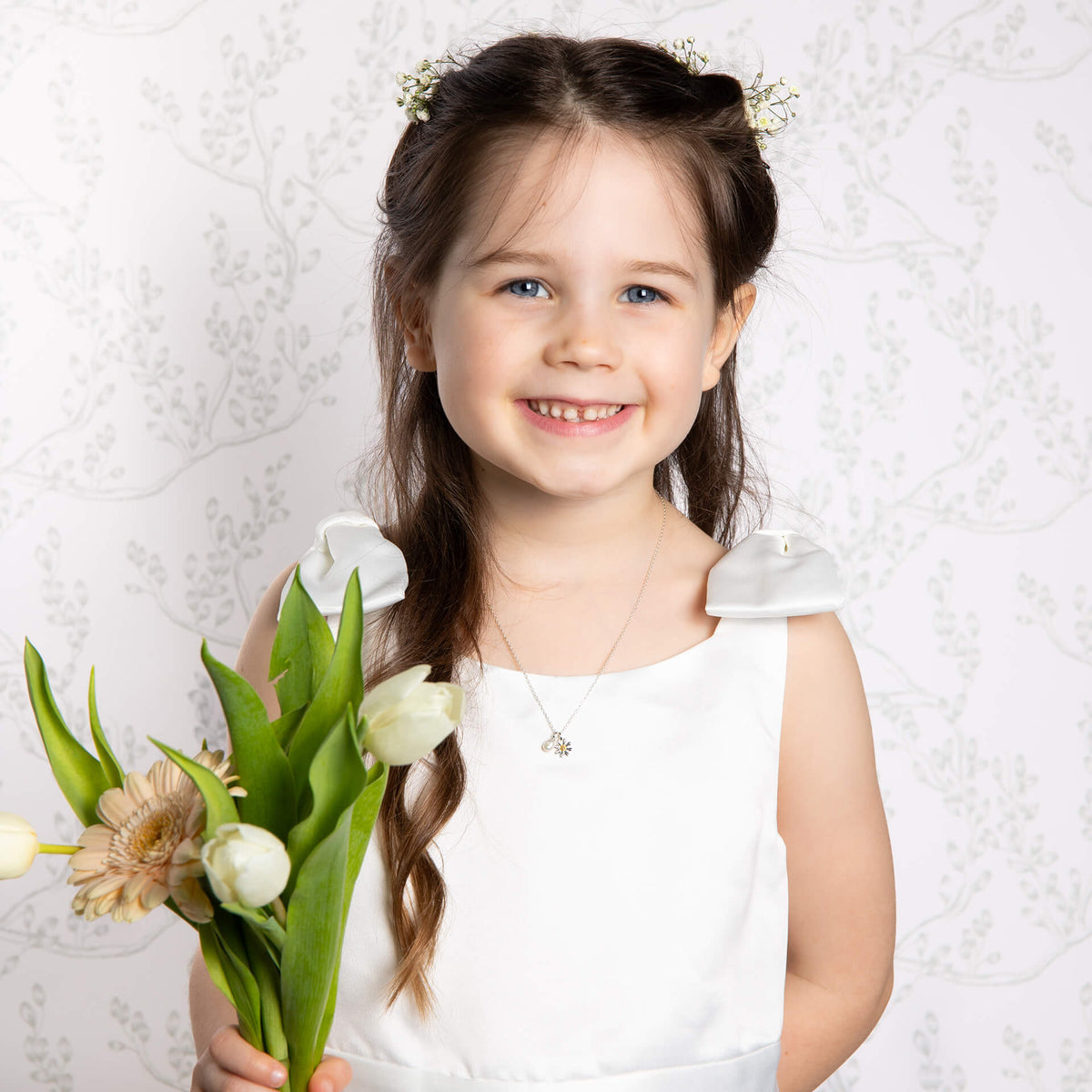 Laura Ashley Silver Kids Everingham Meadow Daisy Charm Necklace - Baby&More