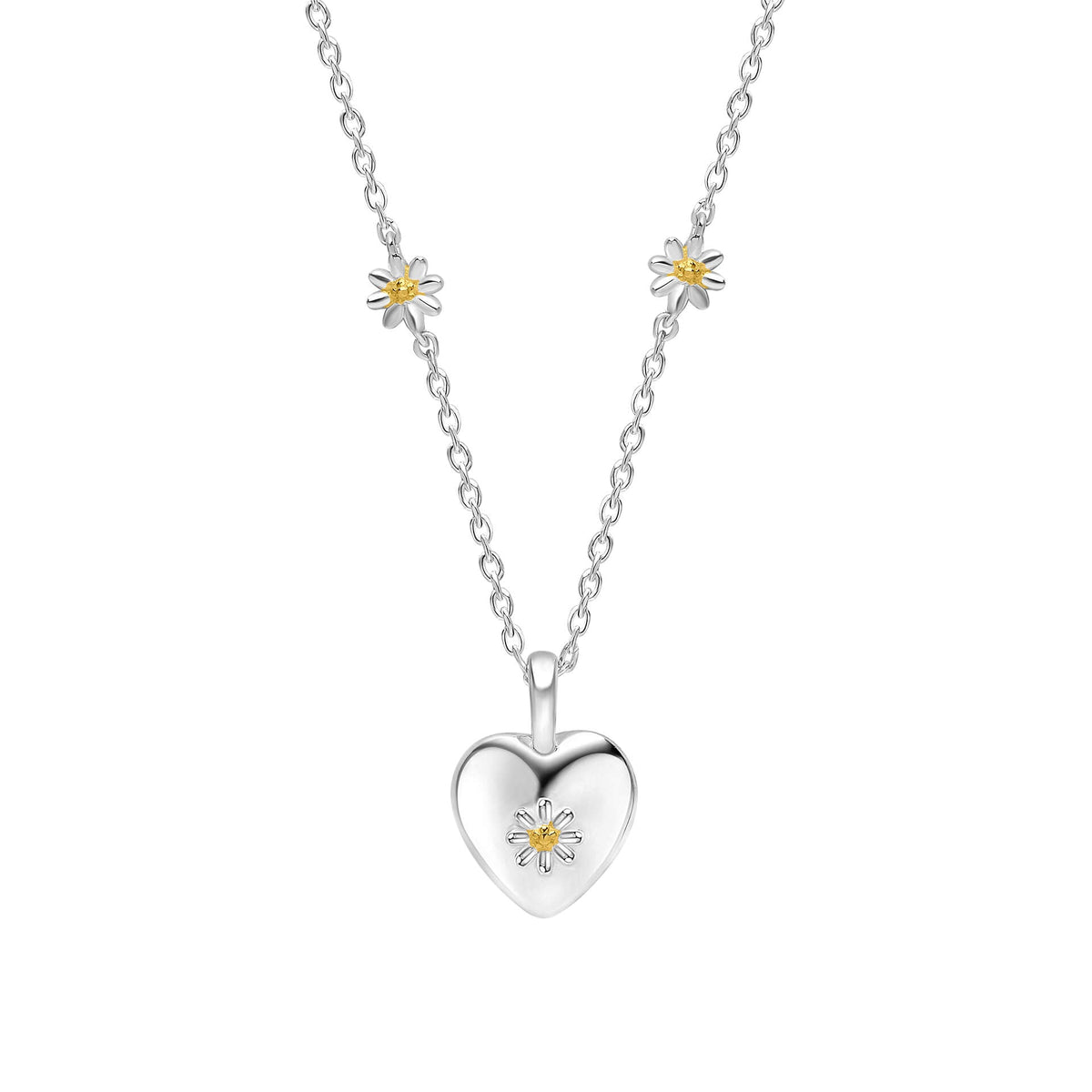 Laura Ashley Silver Kids Everingham Meadow Daisy Heart Necklace - Baby&More