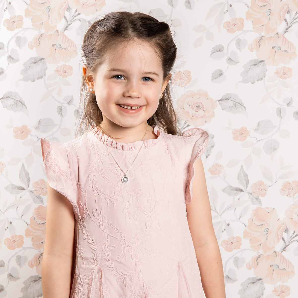 Laura Ashley Silver Kids Rosmere Love Heart Slider Locket - Baby&More