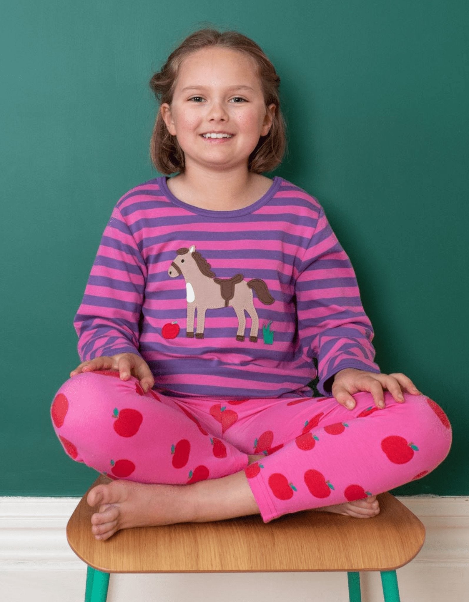 Toby Tiger Organic Leggings - Apple Print