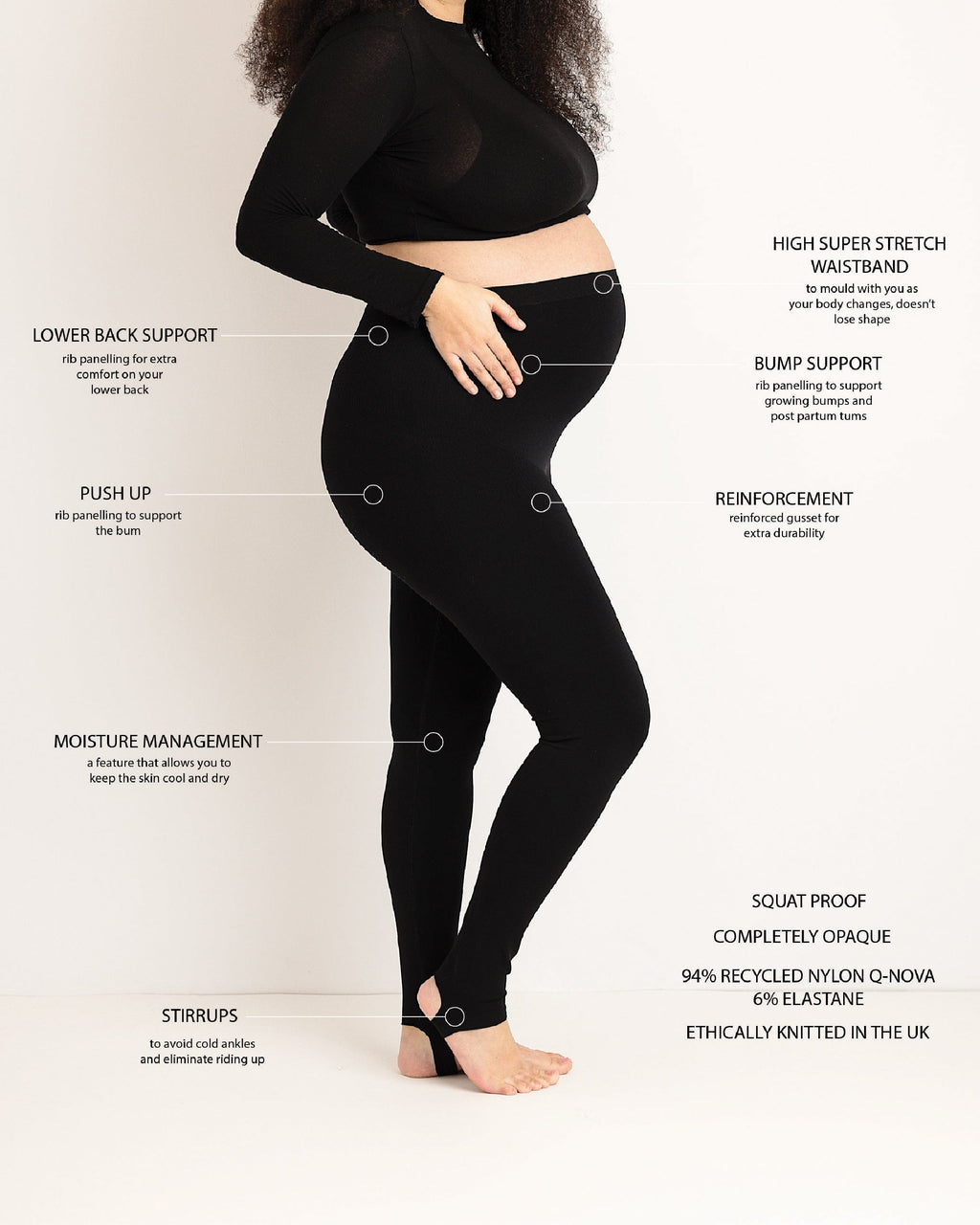 Journy Penny Leggings - Maternity + Postpartum Leggings - Bump Supporting - Black