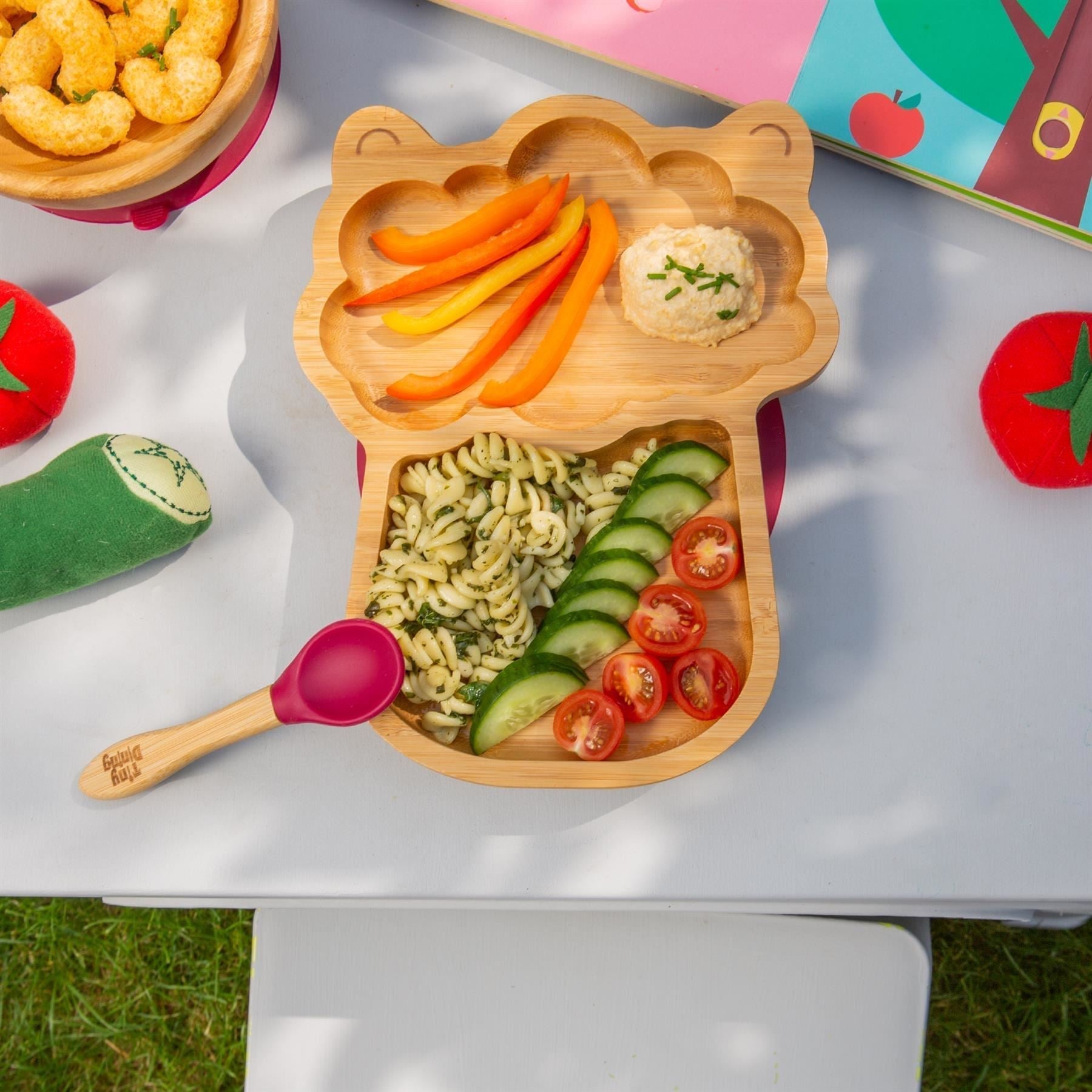 Lenny the Llama Bamboo Suction Toddler, Child and Baby Feeding Set - 4 pc - Baby&More