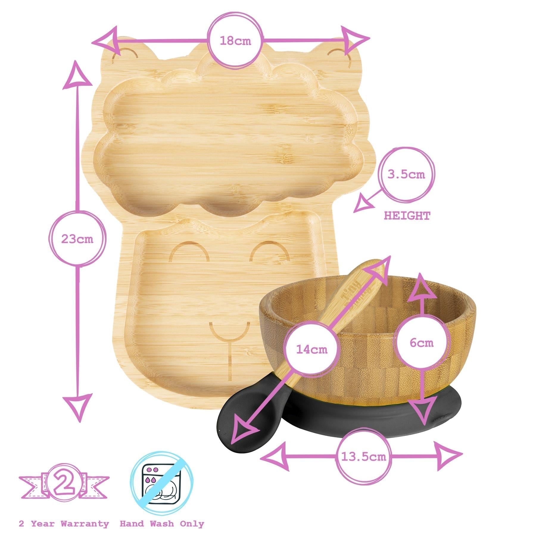 Lenny the Llama Bamboo Suction Toddler, Child and Baby Feeding Set - 4 pc - Baby&More