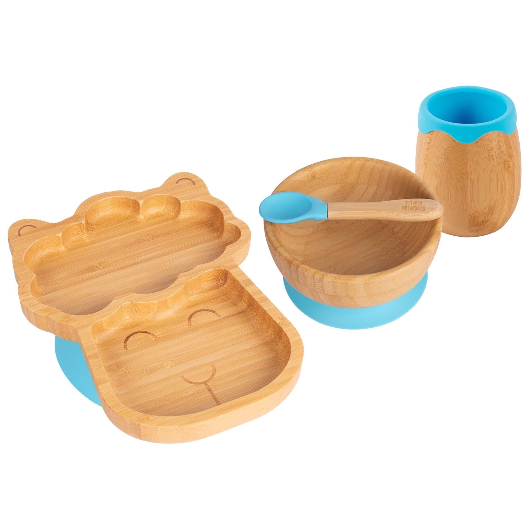 Lenny the Llama Bamboo Suction Toddler, Child and Baby Feeding Set - 4 pc - Baby&More