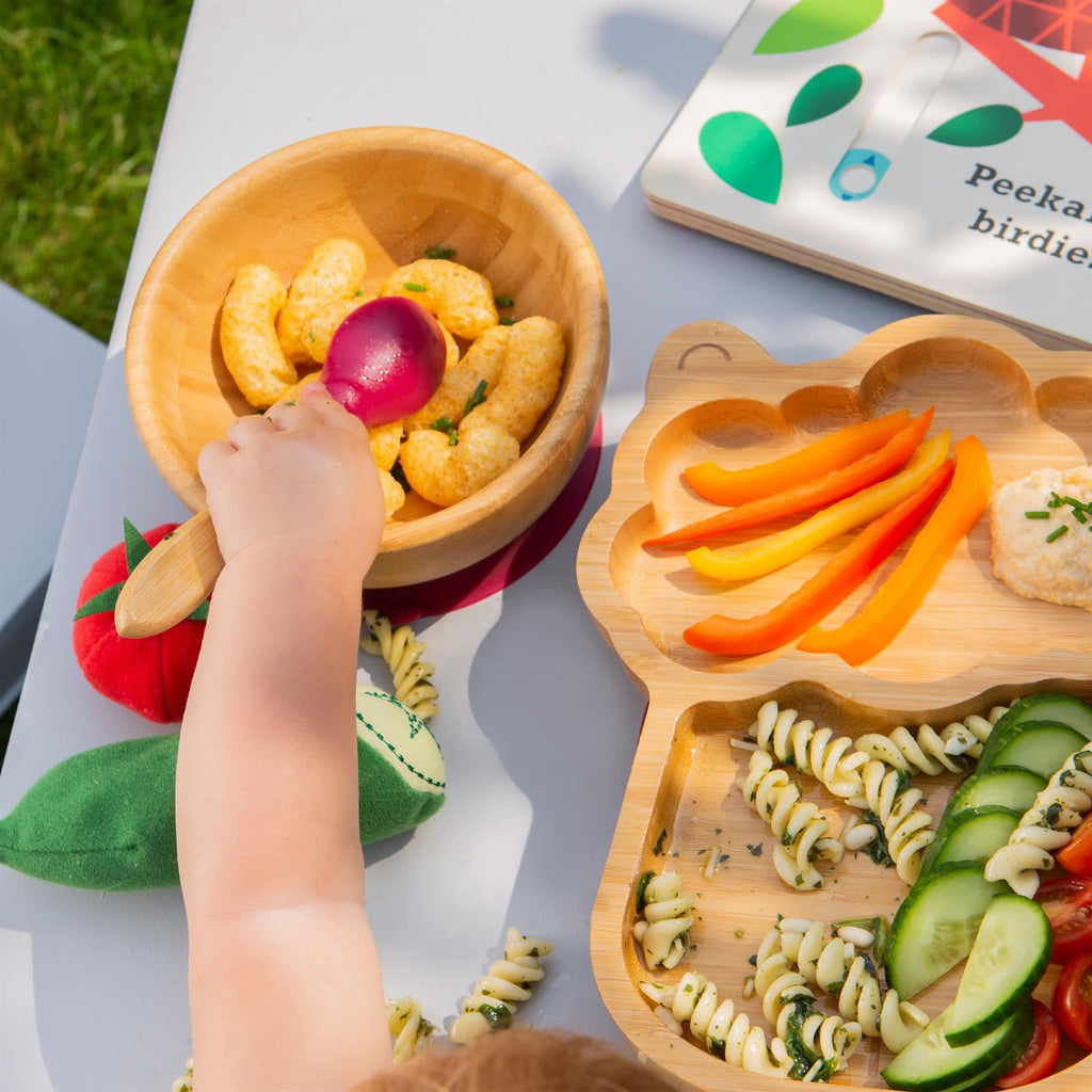 Lenny the Llama Bamboo Suction Toddler, Child and Baby Feeding Set - 4 pc - Baby&More