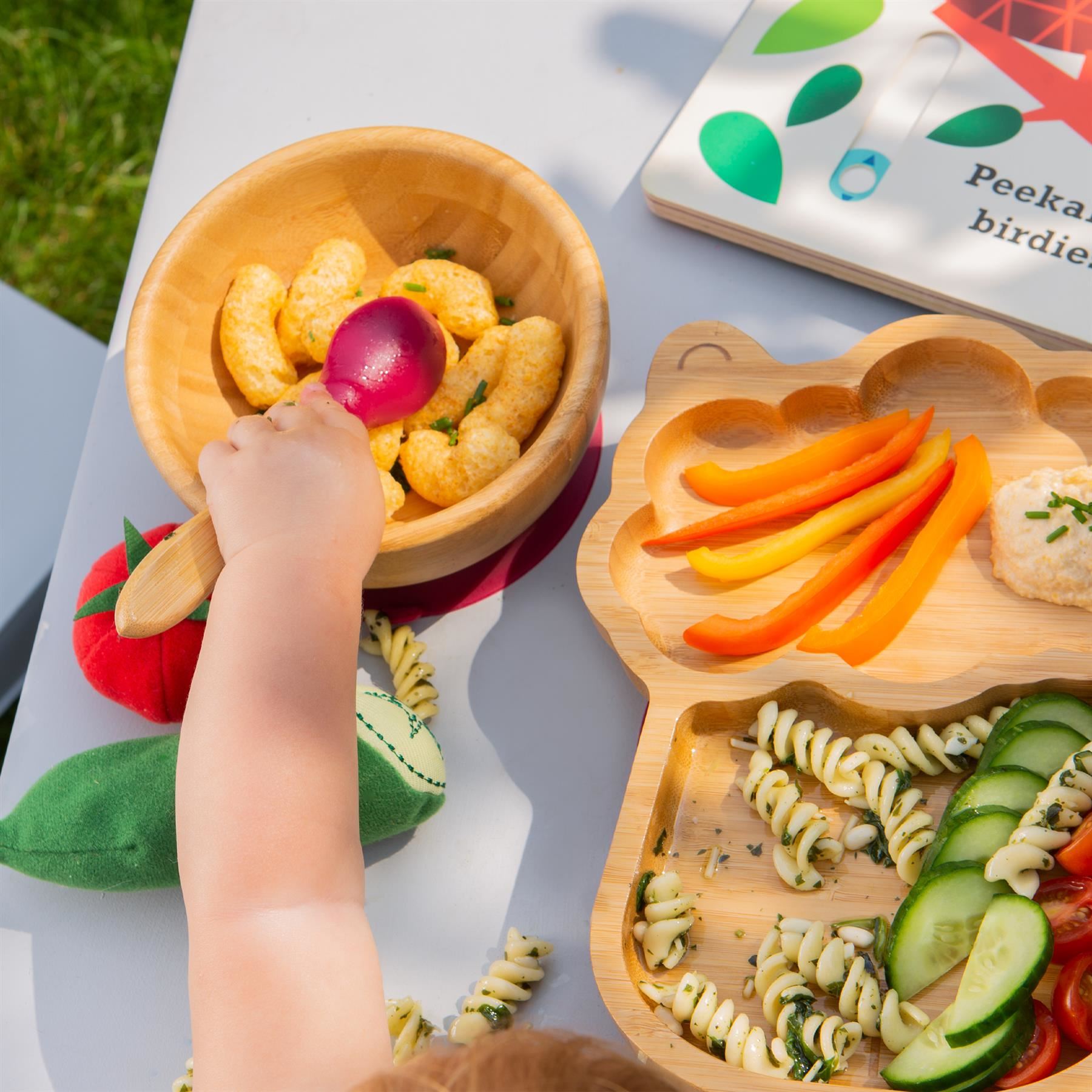 Lenny the Llama Bamboo Suction Toddler, Child and Baby Feeding Set - 4 pc - Baby&More