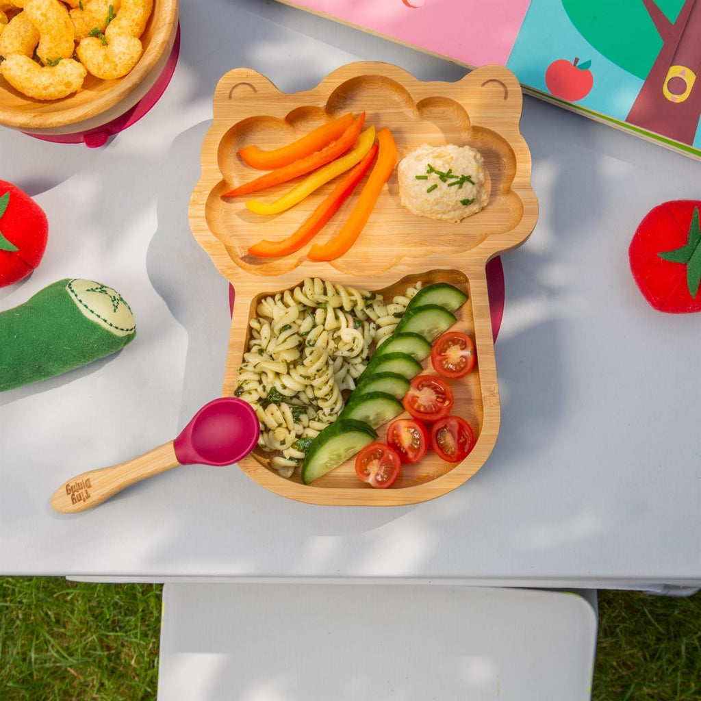 Lenny the Llama Bamboo Suction Toddler, Child and Baby Feeding Set - 4 pc - Baby&More