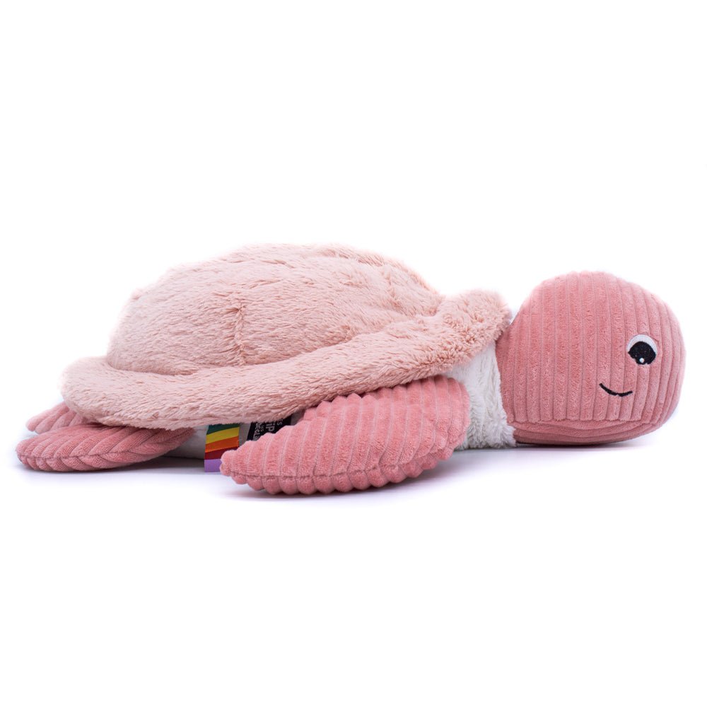 Les Ptipotos Plush Cuddly Toy & Pyjama Holder: Tilly the Giant Turtle - Pink - Baby&More