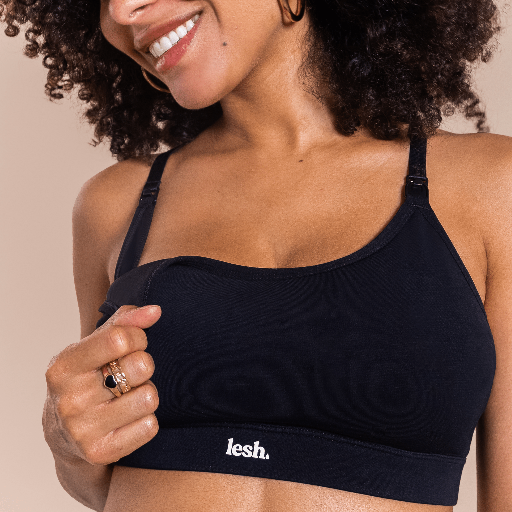 LESH - Freeflo 2.0 Leakproof Nursing Bra - Black / Pink / Beige - Baby&More