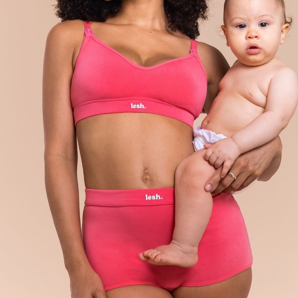 LESH - Postpartum Boyshorts Underwear - Black / Pink / Beige - Baby&More