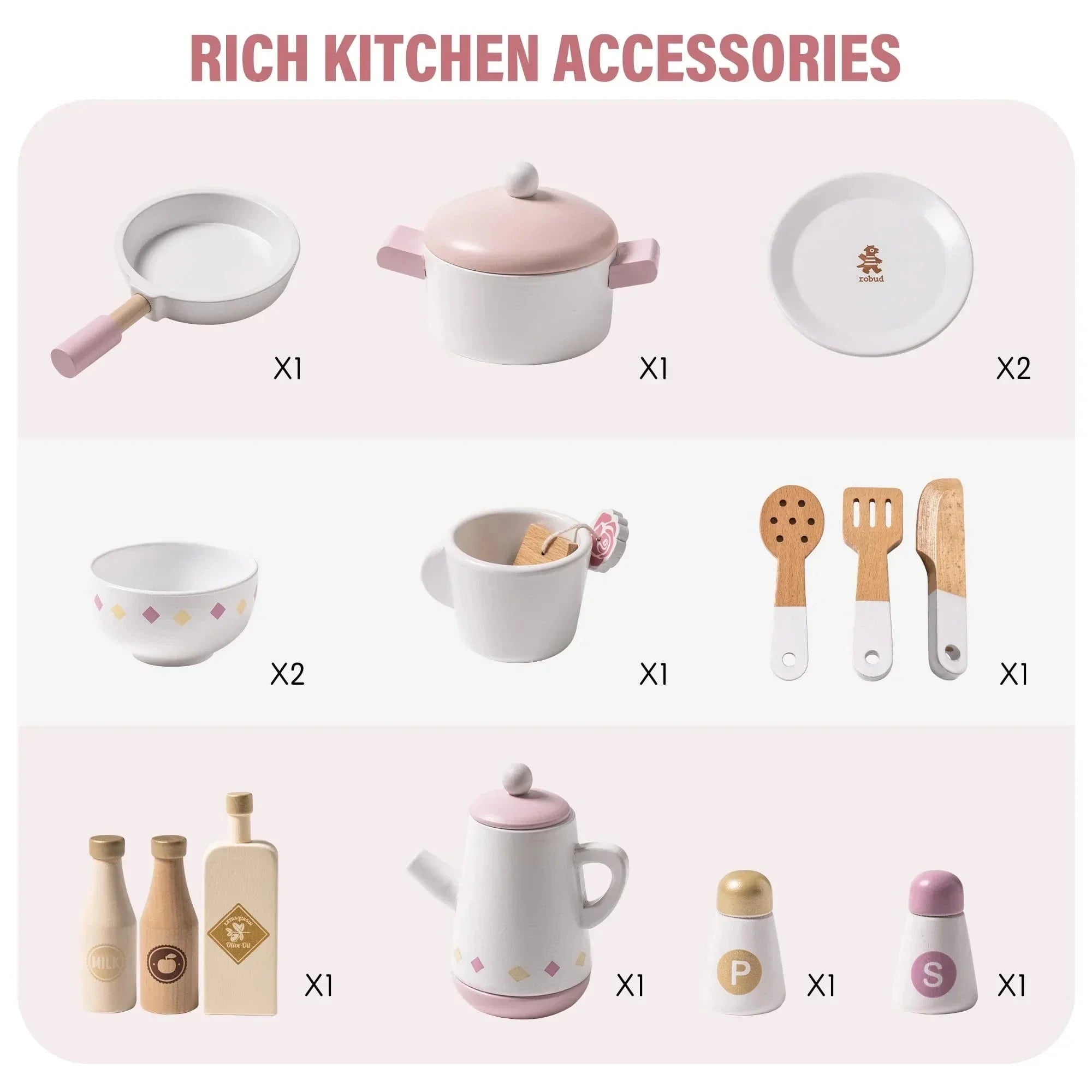 Little Kitchen - Wooden Play Kitchen with Washing Machine - Baby&More